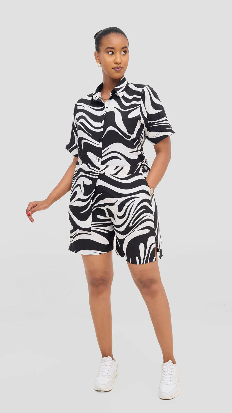 Amor Short Set - Black / White