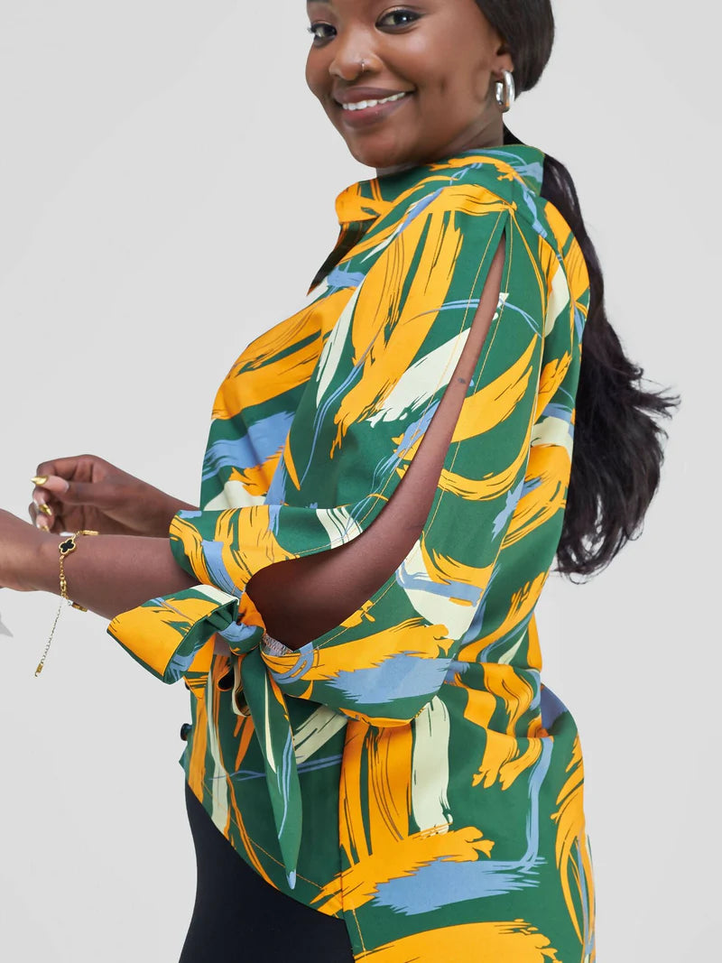 High - Low Citry Kimono - Green