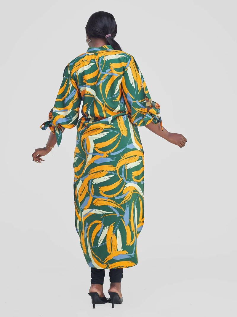 High - Low Citry Kimono - Green